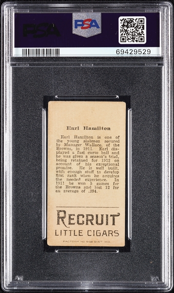 1912 T207 Brown Background Earl Hamilton PSA 1.5 (MC)