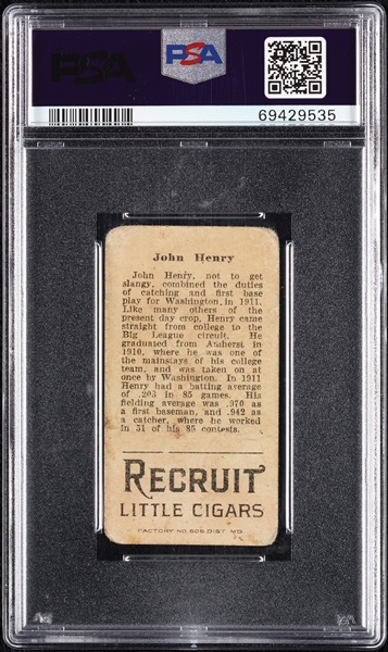 1912 T207 Brown Background John Henry PSA 1