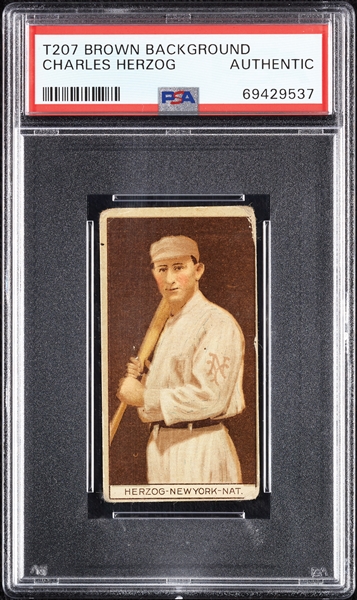 1912 T207 Brown Background Charles Herzog PSA Authentic