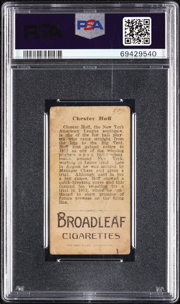 1912 T207 Brown Background Chester Hoff PSA 1.5 (MK)