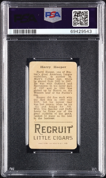 1912 T207 Brown Background Harry Hooper PSA 1.5