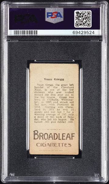 1912 T207 Brown Background Vean Gregg PSA 2