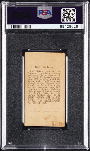 1912 T207 Brown Background Red Nelson PSA 2