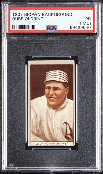 1912 T207 Brown Background Rube Oldring PSA 1 (MC)