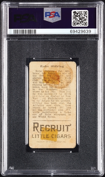 1912 T207 Brown Background Rube Oldring PSA 1