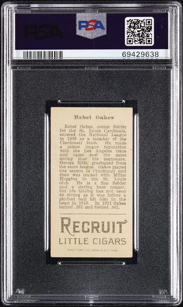 1912 T207 Brown Background Rebel Oakes PSA 2