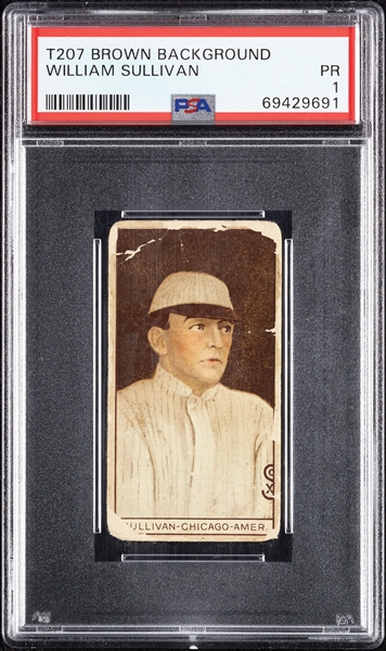 1912 T207 Brown Background William Sullivan PSA 1