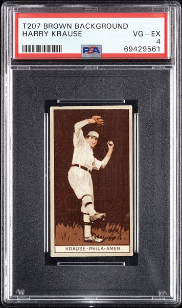 1912 T207 Brown Background Harry Krause PSA 4