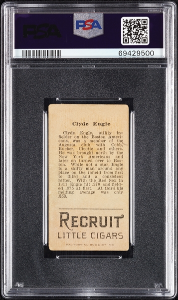 1912 T207 Brown Background Clyde Engle PSA 2 (MK)