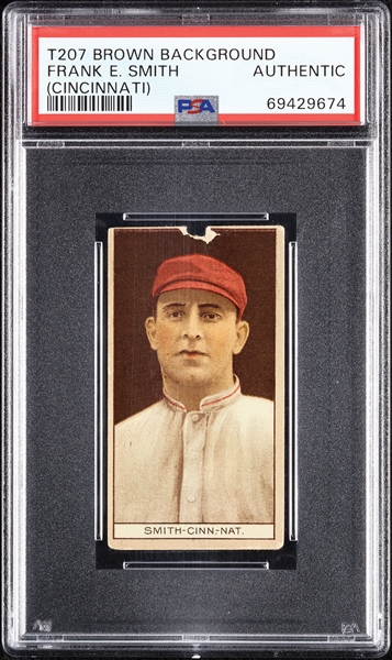 1912 T207 Brown Background Frank E. Smith PSA Authentic