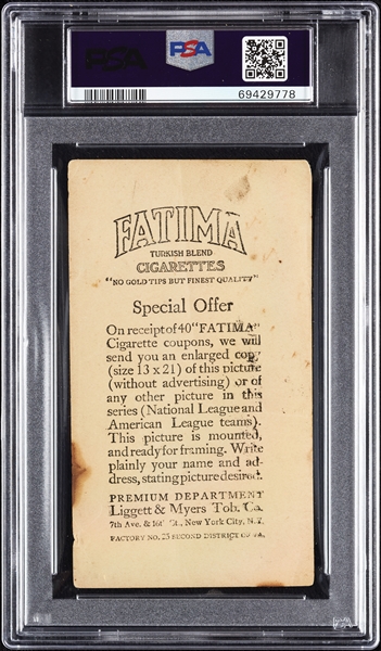 1913 T200 Fatima Washington Americans PSA 1