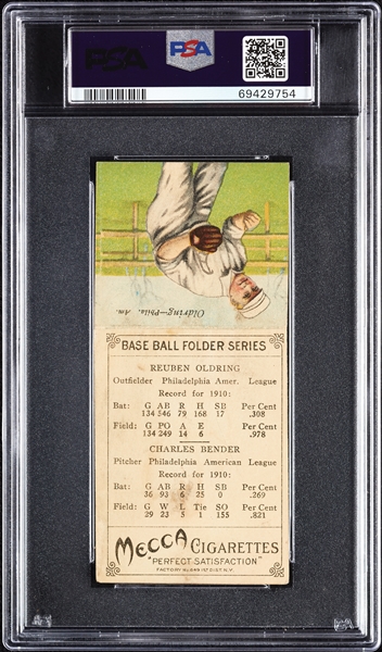 1911 T201 Mecca Double Folders Chief Bender/Oldring PSA 1.5