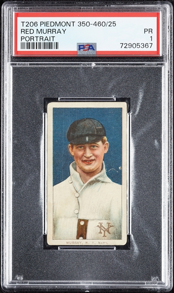 1909-11 T206 Red Murray Portrait PSA 1