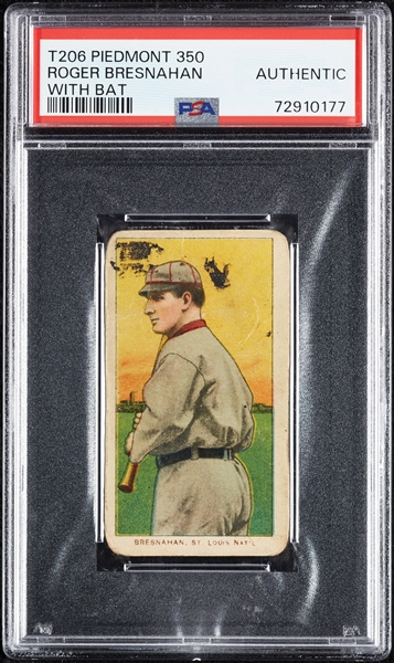 1909-11 T206 Roger Bresnahan With Bat PSA Authentic