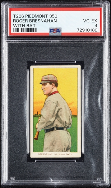 1909-11 T206 Roger Bresnahan With Bat PSA 4