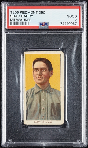 1909-11 T206 Shad Barry Milwaukee PSA 2