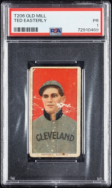 1909-11 T206 Ted Easterly (Old Mill Back) PSA 1