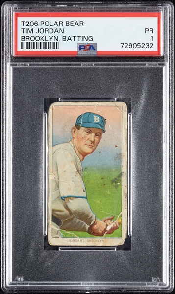 1909-11 T206 Tim Jordan Brooklyn, Batting PSA 1