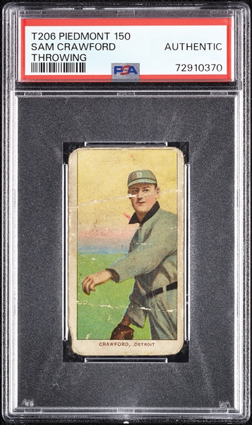 1909-11 T206 Sam Crawford Throwing PSA Authentic