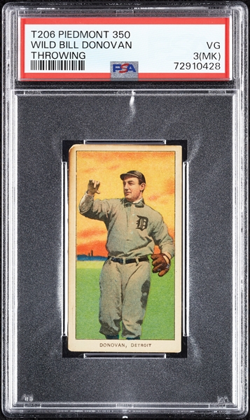 1909-11 T206 Wild Bill Donovan Throwing PSA 3 (MK)