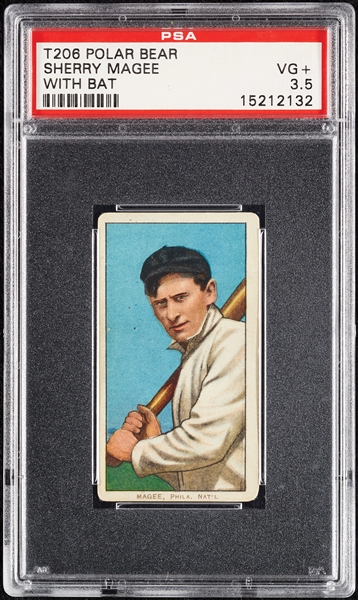 1909-11 T206 Sherry Magee With Bat PSA 3.5