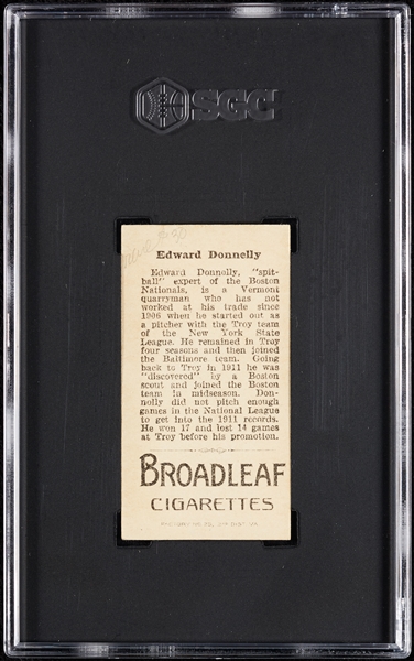 1912 T207 Brown Background Edward Donnelly SGC 1.5