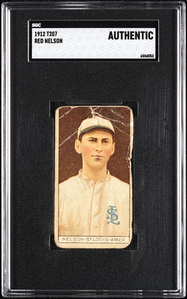 1912 T207 Brown Background Red Nelson SGC Authentic