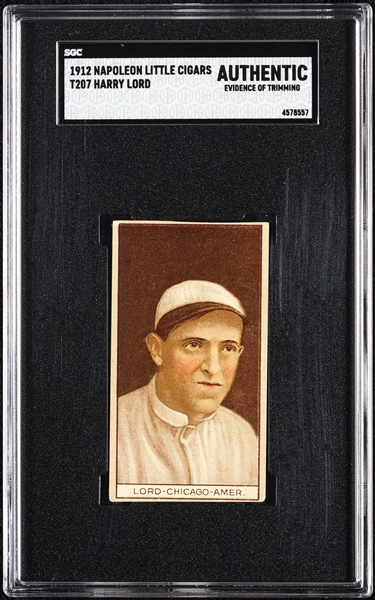 1912 T207 Brown Background Harry Lord SGC Authentic