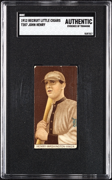 1912 T207 Brown Background John Henry SGC Authentic