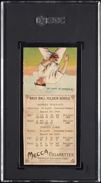 1911 T201 Mecca Double Folders Lake/Bobby Wallace SGC Authentic