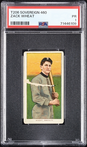 1909-11 T206 Zach Wheat (Sovereign 460 Back) PSA 1