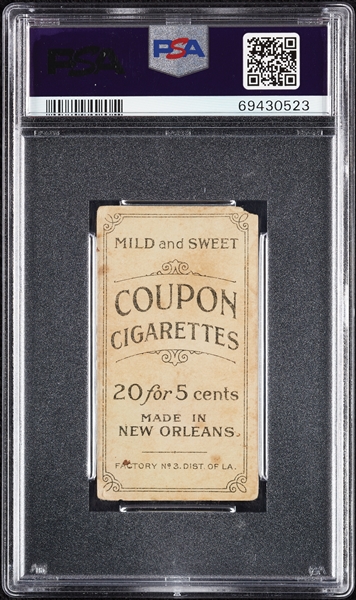 1914 T213 Coupon Cigarettes (Type 2) Roger Bresnahan Toledo PSA 1 (MC)