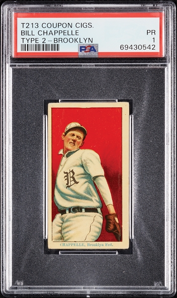 1914 T213 Coupon Cigarettes (Type 2) Billy Chappelle, Brooklyn PSA 1