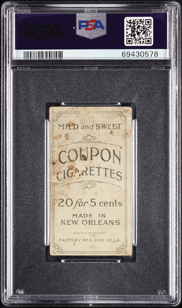 1914 T213 Coupon Cigarettes (Type 2) Mickey Doolan Baltimore, Fielding PSA 1.5