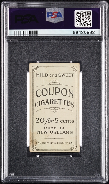 1914 T213 Coupon Cigarettes (Type 2) Kid Elberfield Elberfeld, Brooklyn PSA 2