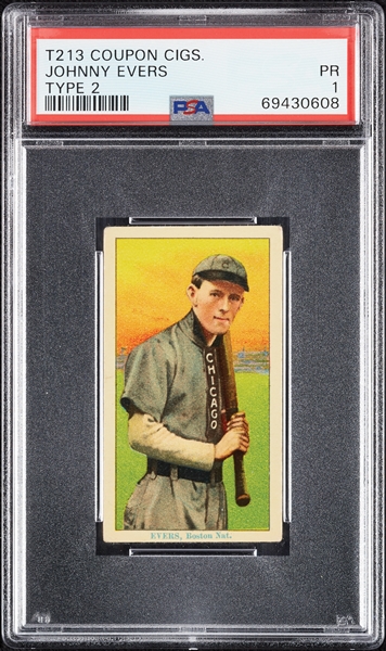 1914 T213 Coupon Cigarettes (Type 2) Johnny Evers PSA 1