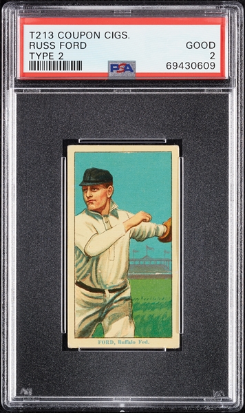 1914 T213 Coupon Cigarettes (Type 2) Russ Ford PSA 2