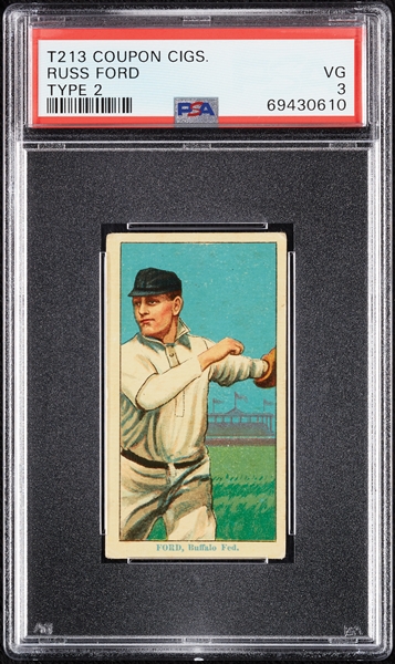 1914 T213 Coupon Cigarettes (Type 2) Russ Ford PSA 3