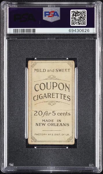 1914 T213 Coupon Cigarettes (Type 2) Buck Herzog B On Shirt PSA 1