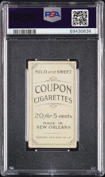 1914 T213 Coupon Cigarettes (Type 2) John Hummel Brooklyn Nat. PSA 2