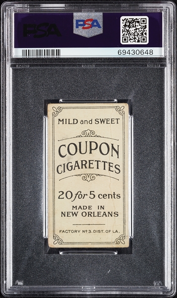 1914 T213 Coupon Cigarettes (Type 2) Hughie Jennings One Hand Showing PSA 1