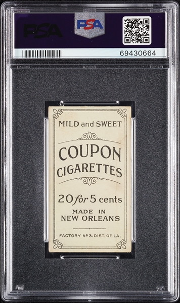 1914 T213 Coupon Cigarettes (Type 2) Otto Knabe PSA 2