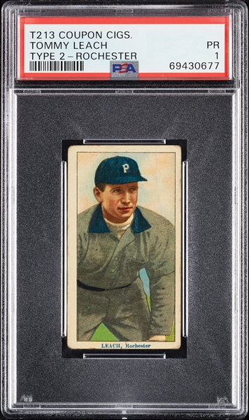 1914 T213 Coupon Cigarettes (Type 2) Tommy Leach Rochester PSA 1