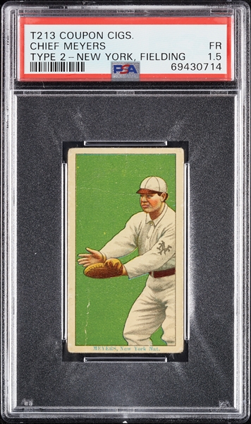 1914 T213 Coupon Cigarettes (Type 2) Chief Meyers New York, Fielding PSA 1.5