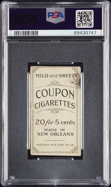 1914 T213 Coupon Cigarettes (Type 2) Rube Oldring Philadelphia Amer. PSA 1