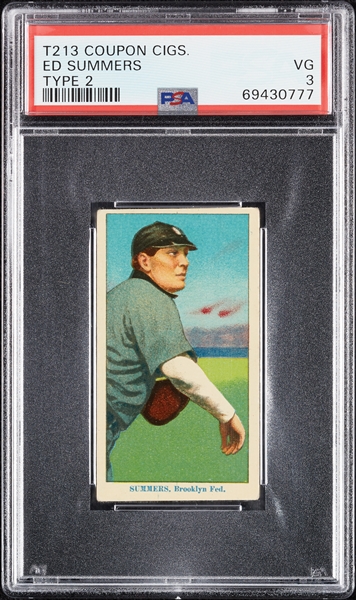 1914 T213 Coupon Cigarettes (Type 2) Ed Summers PSA 3