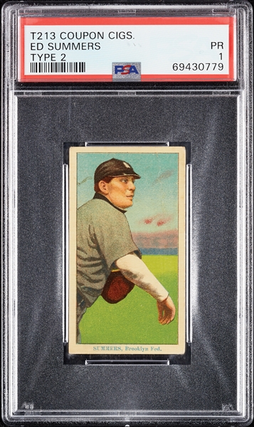1914 T213 Coupon Cigarettes (Type 2) Ed Summers PSA 1