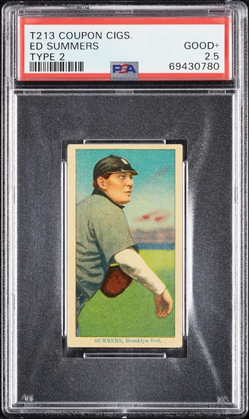 1914 T213 Coupon Cigarettes (Type 2) Ed Summers PSA 2.5