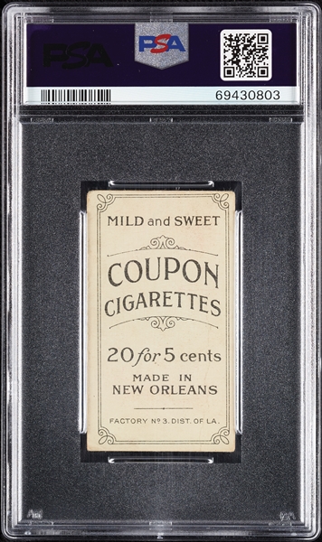 1914 T213 Coupon Cigarettes (Type 2) Jack Warhop New York PSA 1.5