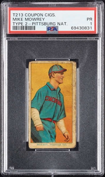 1914 T213 Coupon Cigarettes (Type 2) Mike Mowrey Pittsburgh Nat. PSA 1